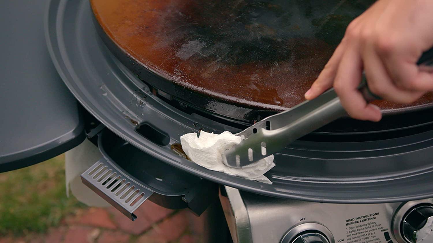 Cuisinart CGG-888 Grill Stainless Steel Lid 22-Inch Round Outdoor Flat Top Gas, 360° Griddle Cooking Center - JOY2ESpree
