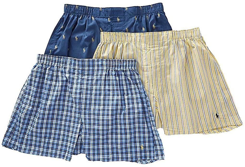 Polo Ralph Lauren Men's 3-Pack Classic Fit Packaged Woven Boxers
