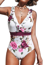 
                        
                          Load image into Gallery viewer, CUPSHE Women's V Neck One Piece Swimsuit Ruffled Back Cross Swimwear
                        
                      