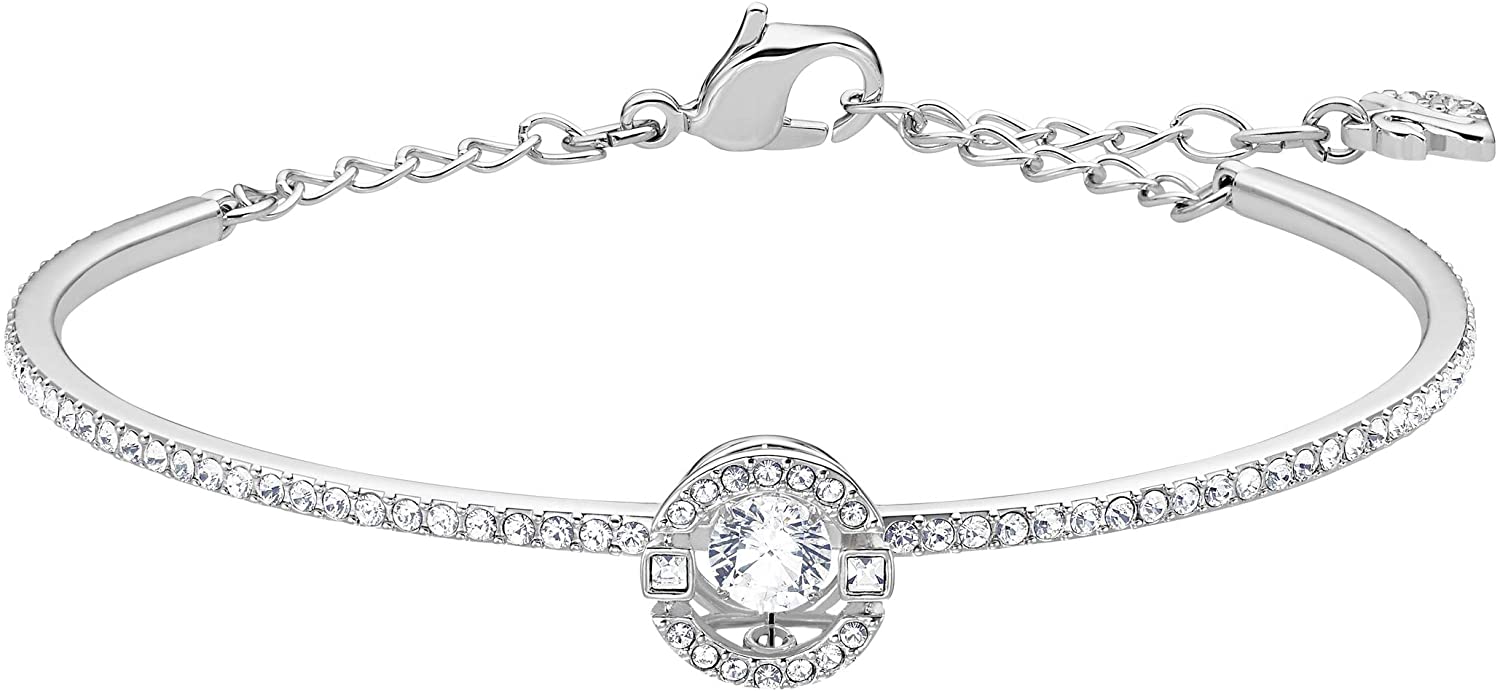 SWAROVSKI Women's Sparkling Dance Round Jewelry Collection, Rhodium Finish, Blue Crystals, Clear Crystals - JOY2ESpree
