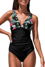 
                        
                          Load image into Gallery viewer, CUPSHE Women's One Piece Swimsuit V Neck Tummy Control Cross Back Vintage Swimwear Bathing Suits
                        
                      