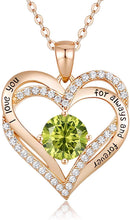 
                        
                          Cargar imagen en el visor de la galería, CDE Forever Love Heart Women Necklace 925 Sterling Silver Rose Gold Plated Birthstone Pendant Necklaces for Women - JOY2ESpree
                        
                      