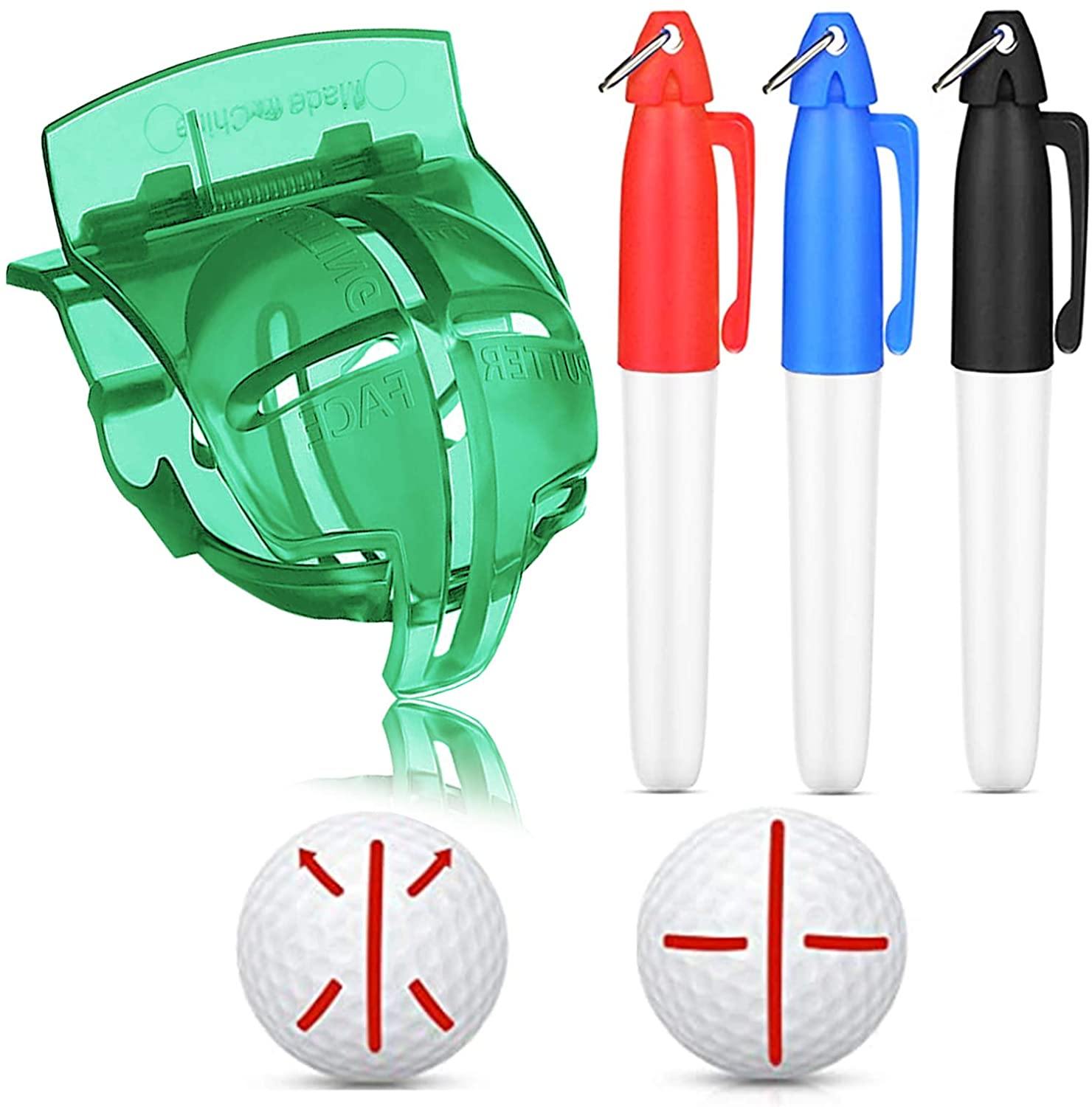 FINGER TEN Golf Ball Marker Line Drawing Tool 4 Color Value Pack Template Liner Stencil Putt Alignment - JOY2ESpree