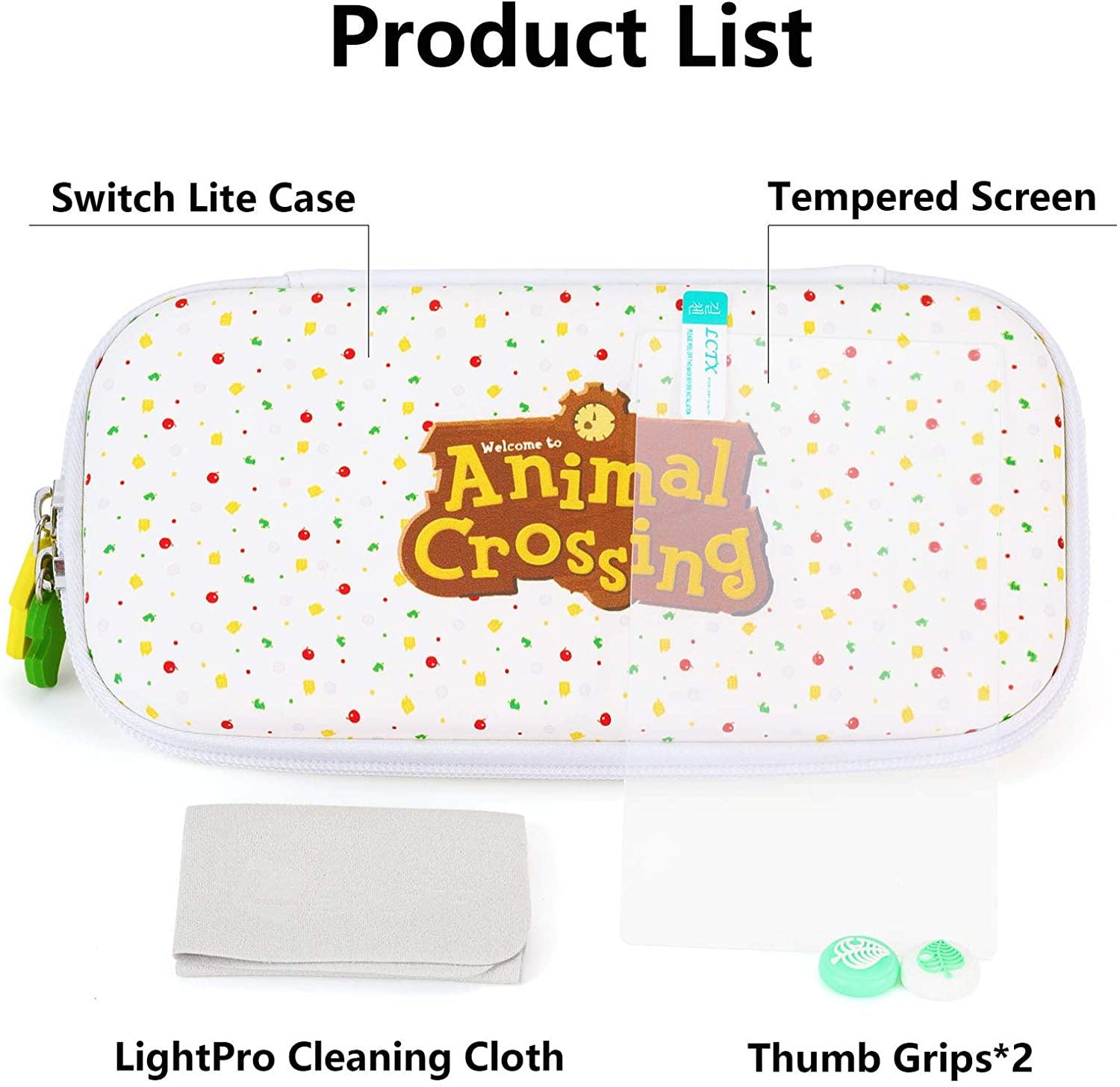 Carrying Case for Nintendo Switch - Cute Animal Crossing Portable Slim Travel Bag fit Switch Console & Game Accessories (White) - JOY2ESpree