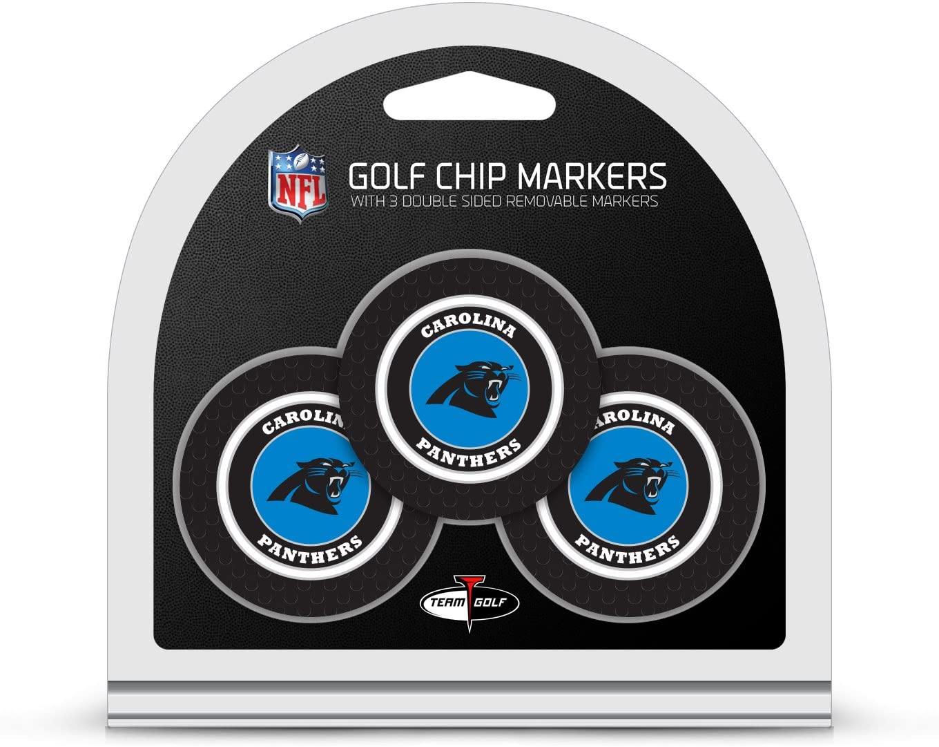 Team Golf NFL Golf Chip Ball Markers (3 Count), Poker Chip Size with Pop Out Smaller Double-Sided Enamel Markers - JOY2ESpree