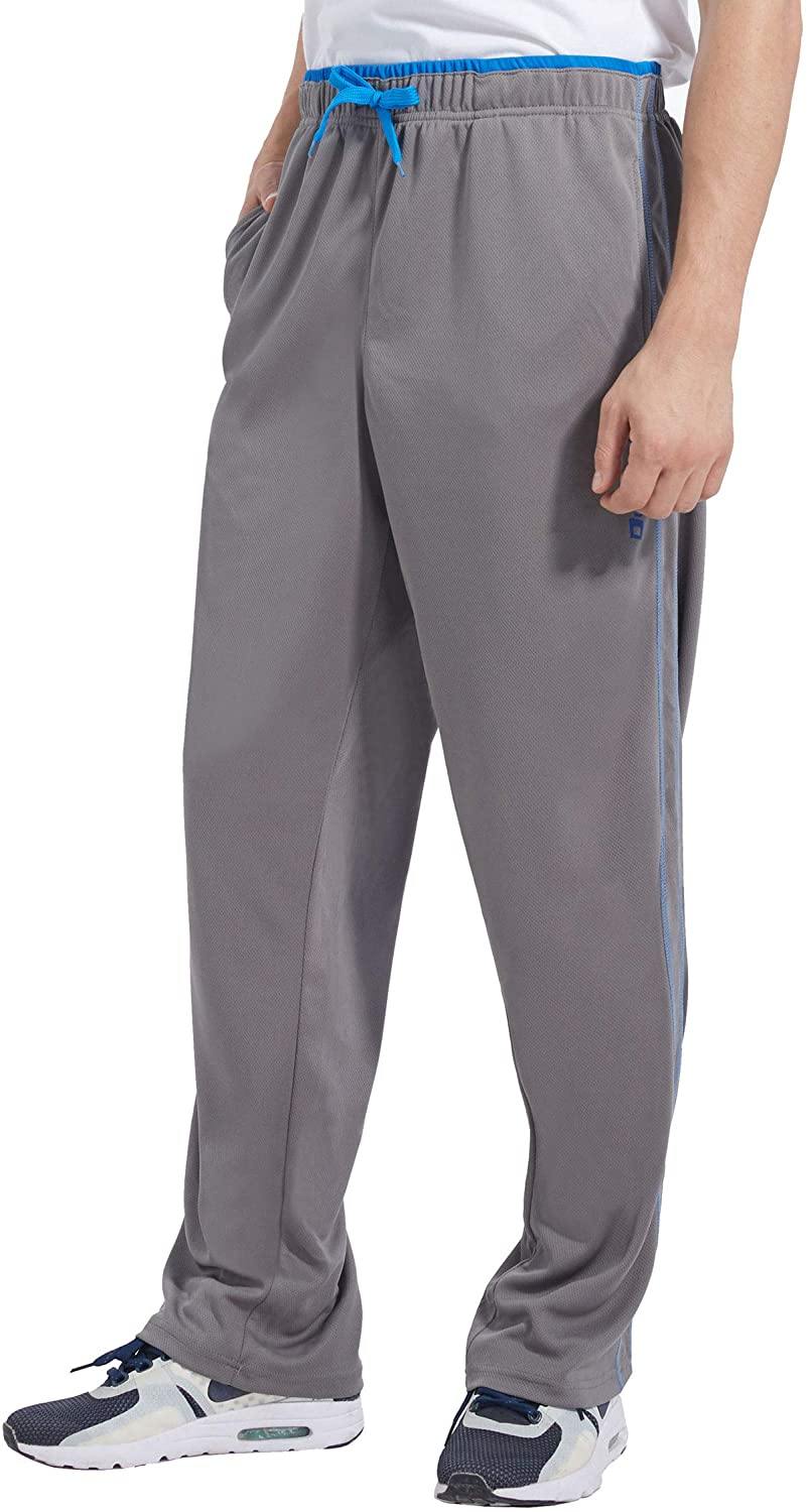 Duuluup Mens Jogger Sweatpants with Pockets Open Bottom Elastic Waist Workout Pants for Training Track Running - JOY2ESpree