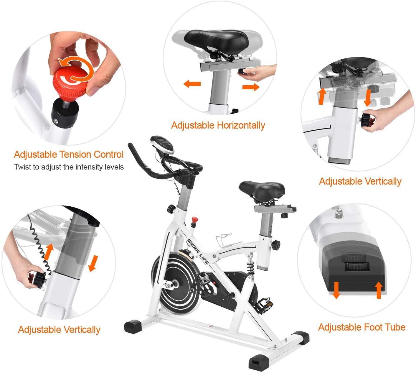 IDEER LIFE Indoor Cycling Bike Stationary Exercise Bike for Home Cardio Workout Smooth Drive - JOY2ESpree