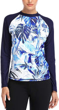 
                        
                          將圖片載入圖庫檢視器 CharmLeaks Women's Long Sleeve Rashguard UPF 50 Sun Protection Swimsuit Top Striped Swim Shirts
                        
                      