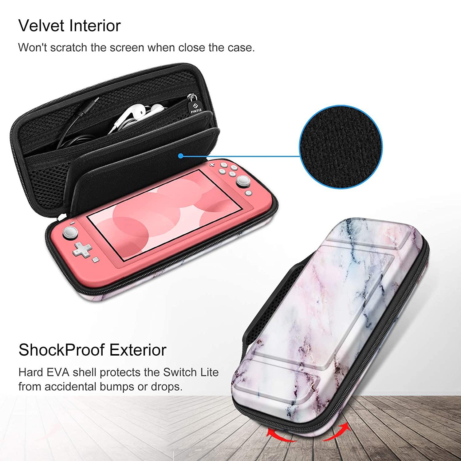 Fintie Carry Case for Nintendo Switch Lite 2019 - [Shockproof] Hard Shell Protective Cover Bag with 15 Game Card/2 Micro SD Card Slots - JOY2ESpree