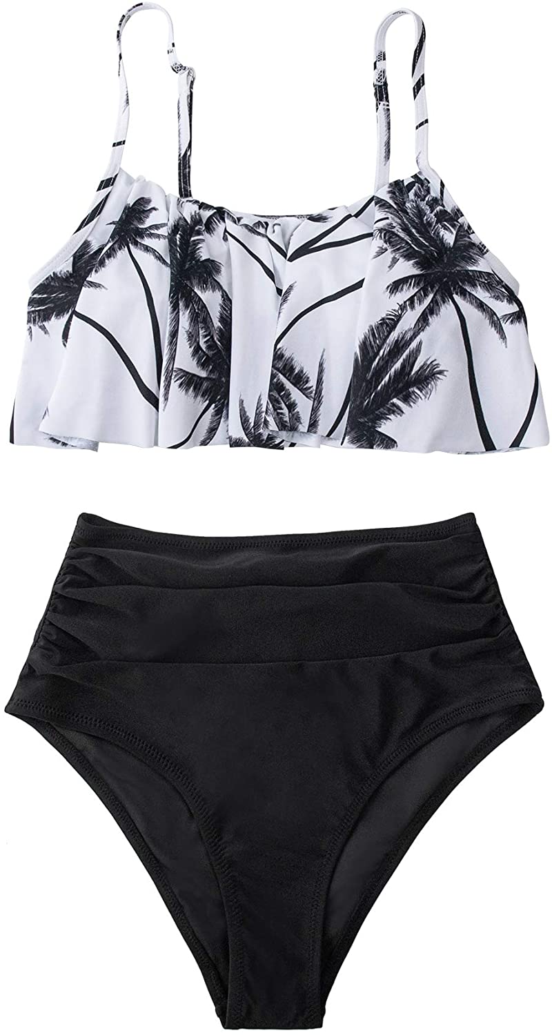 CUPSHE Women's High Waisted Falbala Bikini Set