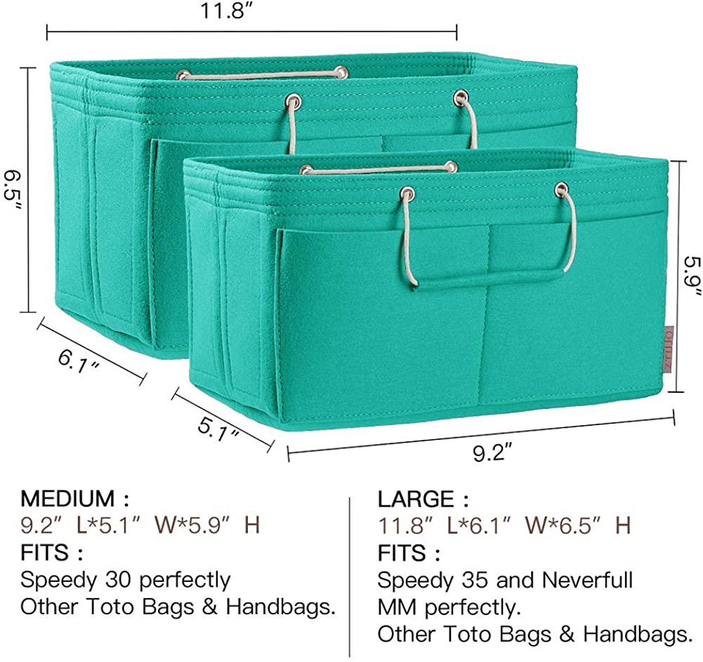 Purse Organizer, Multi-Pocket Felt Handbag Organizer, Purse Organizer Insert with Handles, Medium, Large, X-Large