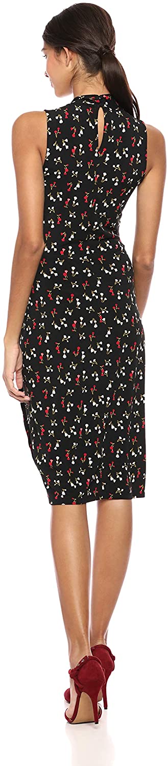 Amazon Brand - Lark & Ro Women's Sleeveless Crossover Twist Neck Faux Wrap Dress