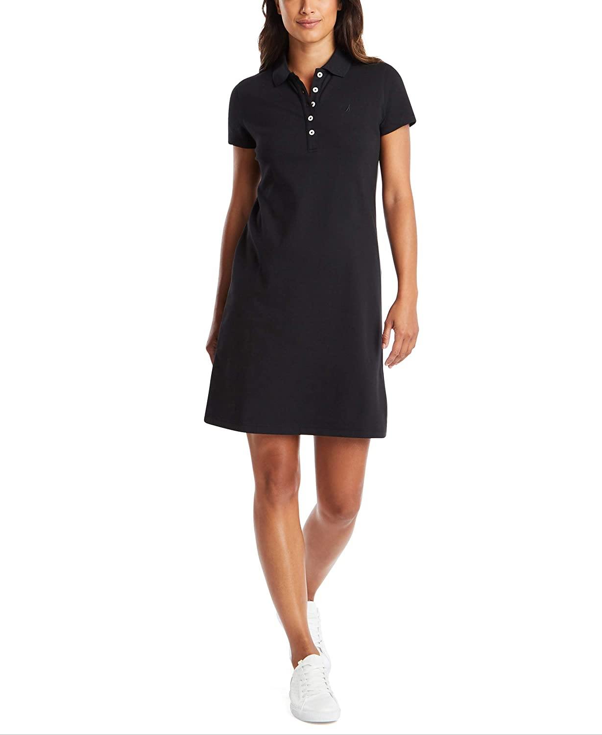 Nautica Women's Easy Classic Short Sleeve Stretch Cotton Polo Dress - JOY2ESpree