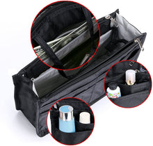 
                        
                          Load image into Gallery viewer, BTSKY New Printing Handbag Organizers Inside Purse Insert-High Capacity 13 Pockets Bag Tote Organizer with Handle Peacock Flower
                        
                      