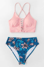 
                        
                          Load image into Gallery viewer, CUPSHE Women’s Bikini Swimsuit Floral Print Lace Up Strappy Two Piece Bathing Suit
                        
                      