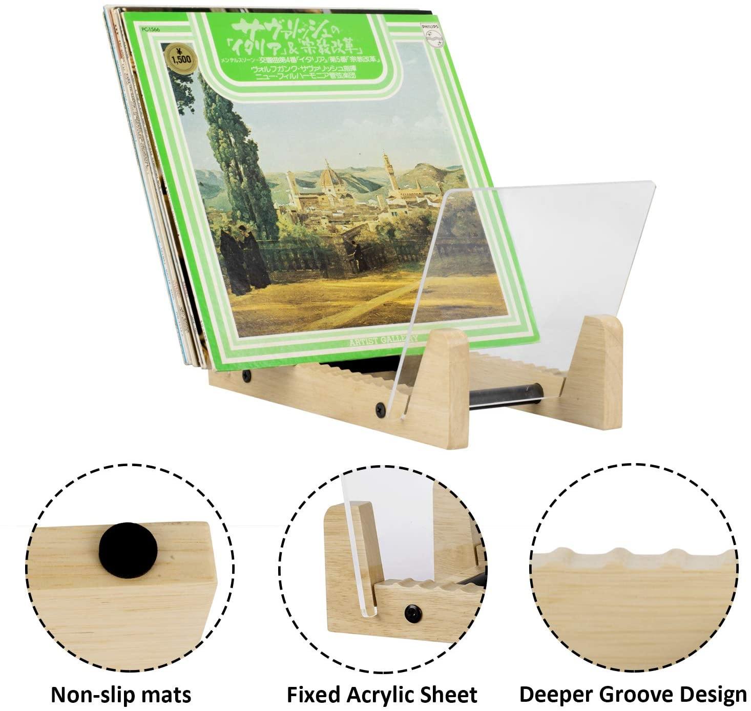siemsove Vinyl Record Storage Holder-Showcase Your Favorite LPs - JOY2ESpree