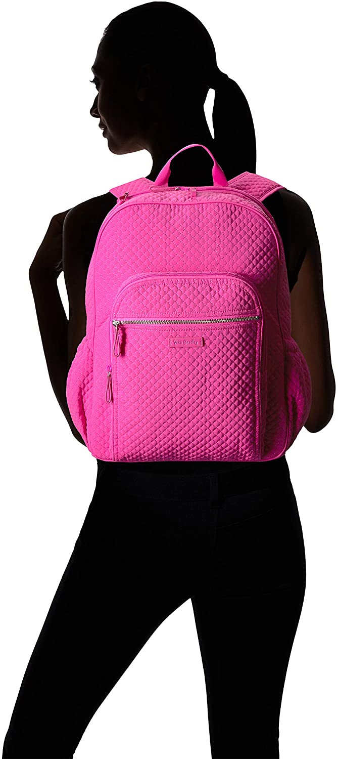 Vera Bradley Women's Microfiber Campus Backpack, Classic Navy, One Size