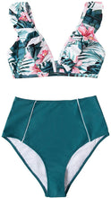
                        
                          गैलरी व्यूवर में इमेज लोड करें, CUPSHE Women's High Waist Bikini Swimsuit Ruffle Floral Print Two Piece Bathing Suit
                        
                      