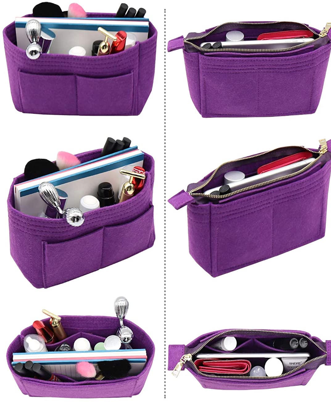 LEXSION Organizer,Bag Organizer,Insert purse organizer with 2 packs in one set fit LV NeoNoe Noé Series perfectly