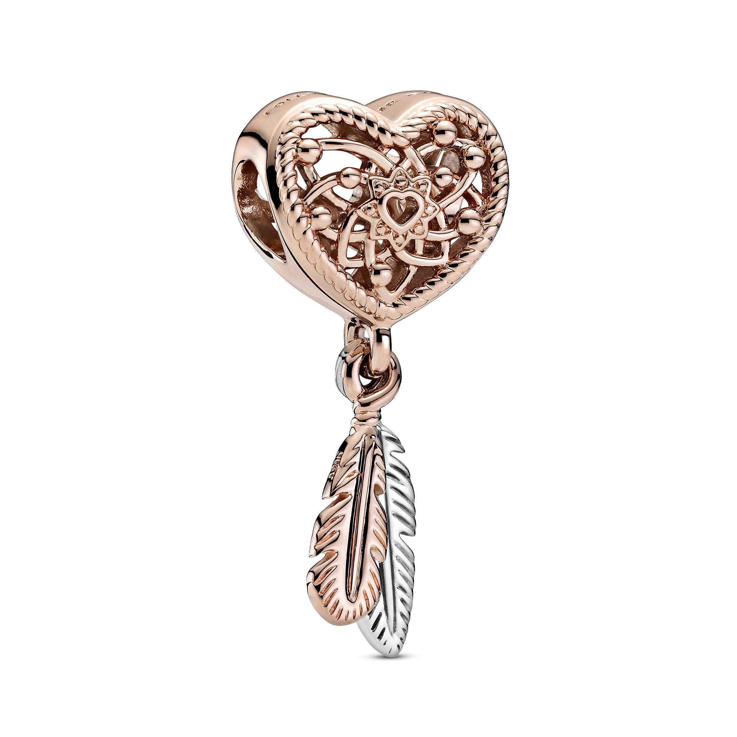 PANDORA Heart & Two Feathers Dreamcatcher - JOY2ESpree