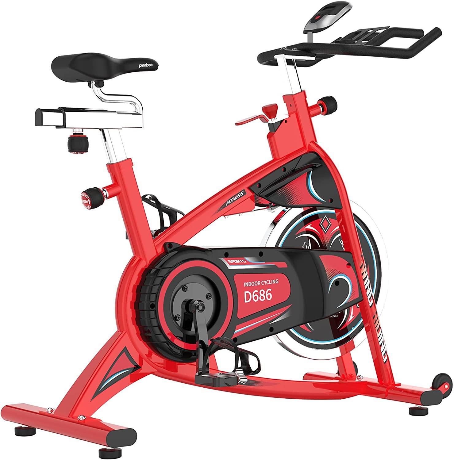 pooboo Exercise Bike Indoor, Belt Drive Cycling Bike Stationary - JOY2ESpree