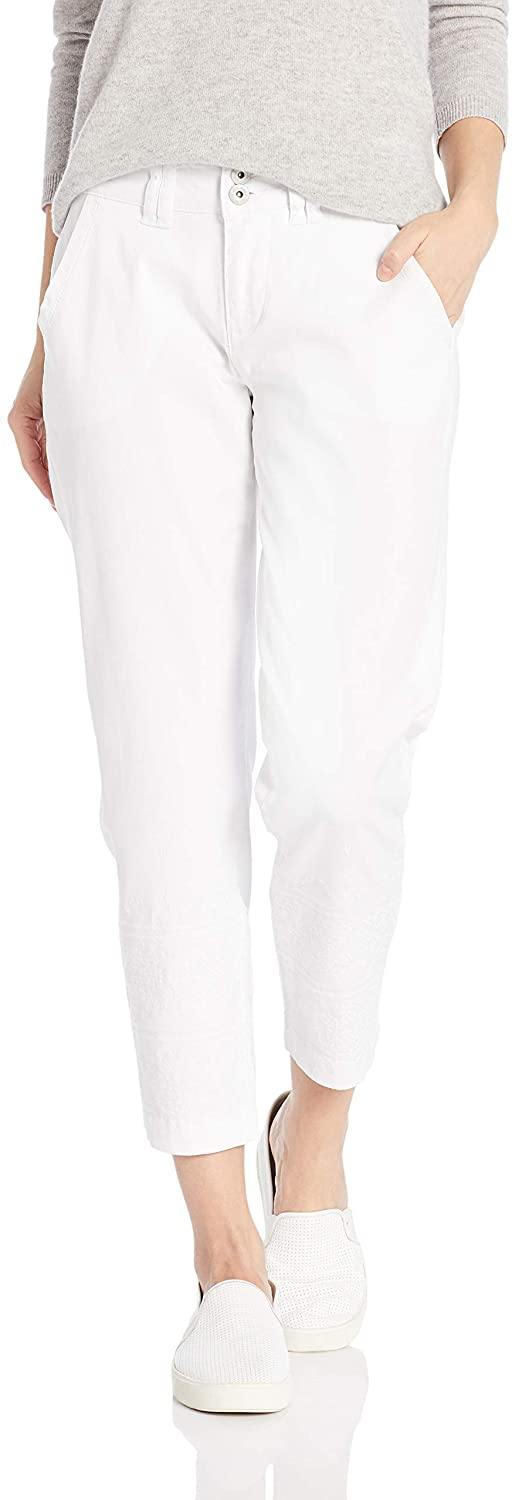 Jag Jeans Women's Flora Chino Crop with Embroidery
