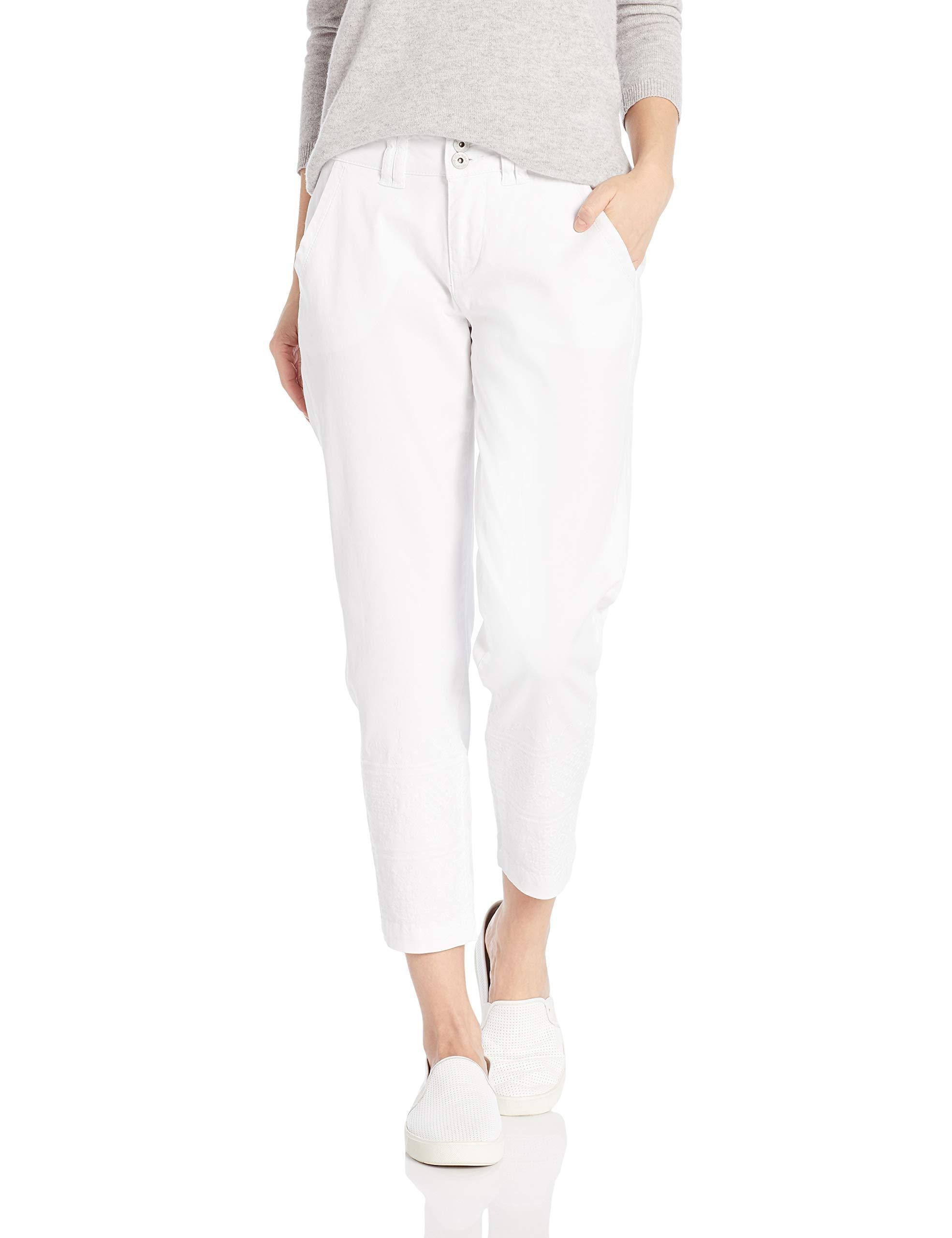 Jag Jeans Women's Flora Chino Crop with Embroidery