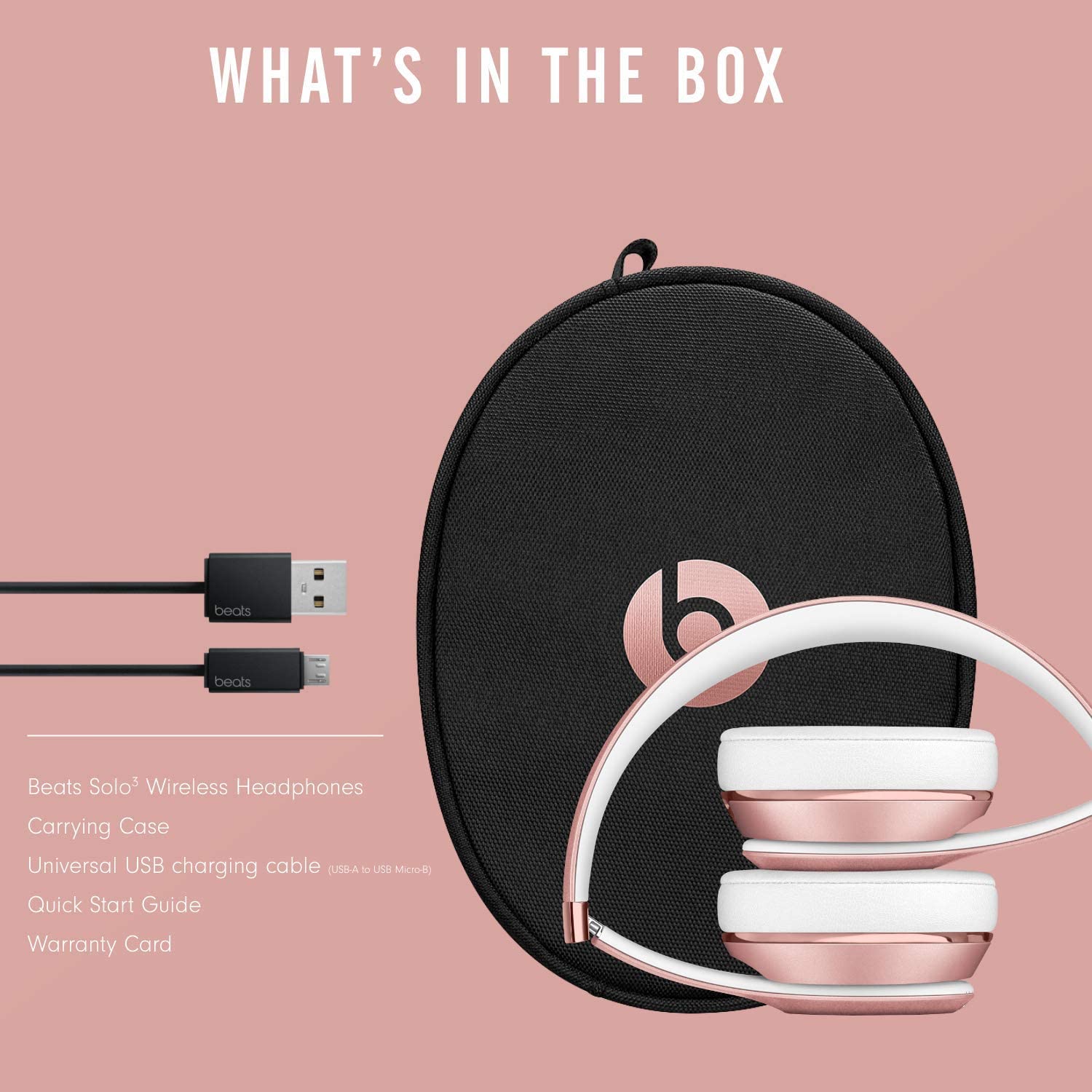 Beats Solo3 Wireless On-Ear Headphones - Apple W1 Headphone Chip, Class 1 Bluetooth, 40 Hours of Listening Time, Built-in Microphone - Satin Gold