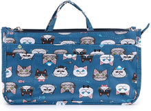 
                        
                          Load image into Gallery viewer, BTSKY New Printing Handbag Organizers Inside Purse Insert-High Capacity 13 Pockets Bag Tote Organizer with Handle Peacock Flower
                        
                      