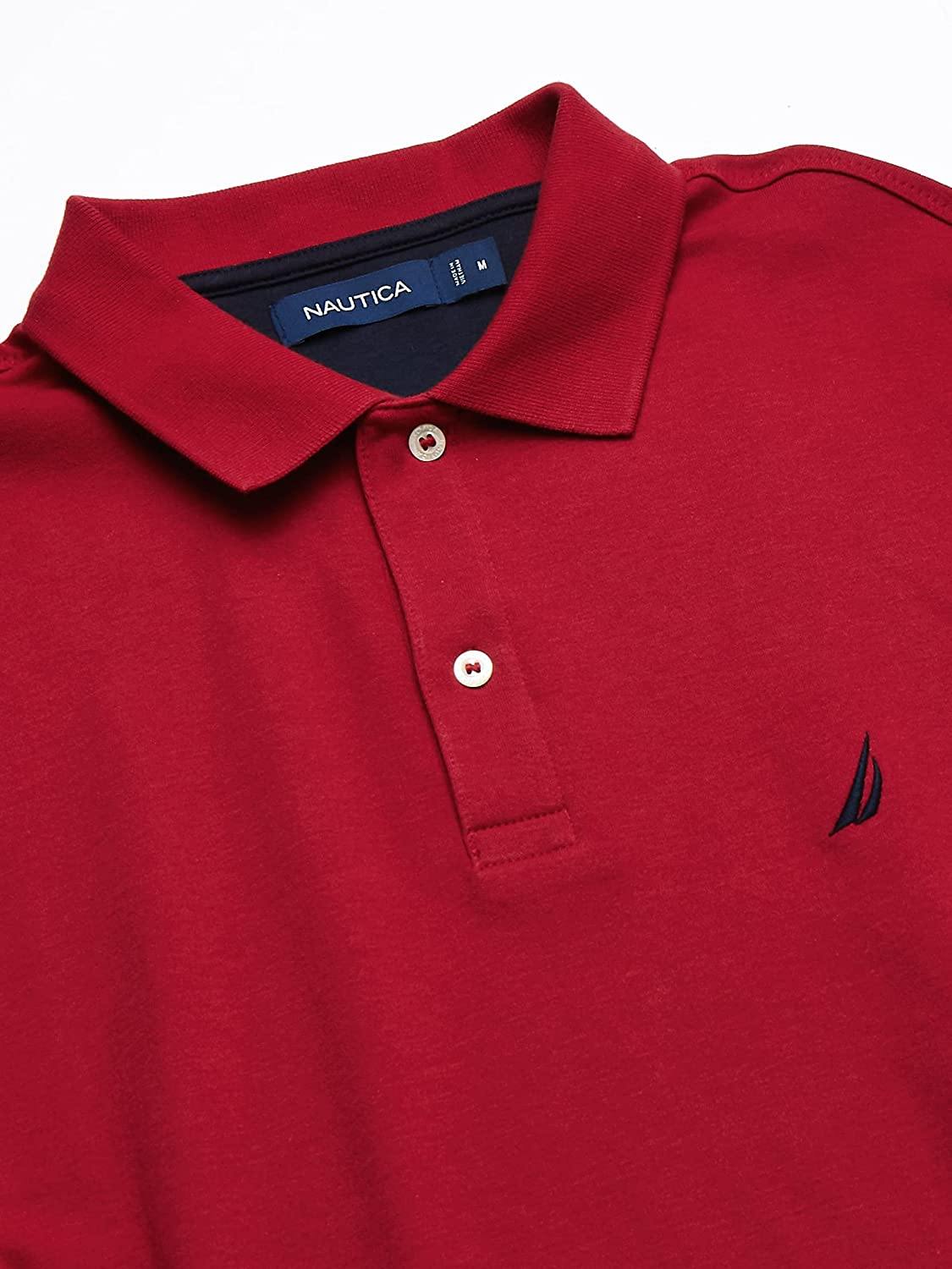 Nautica Men's Classic Fit Short Sleeve Solid Soft Cotton Polo Shirt - JOY2ESpree