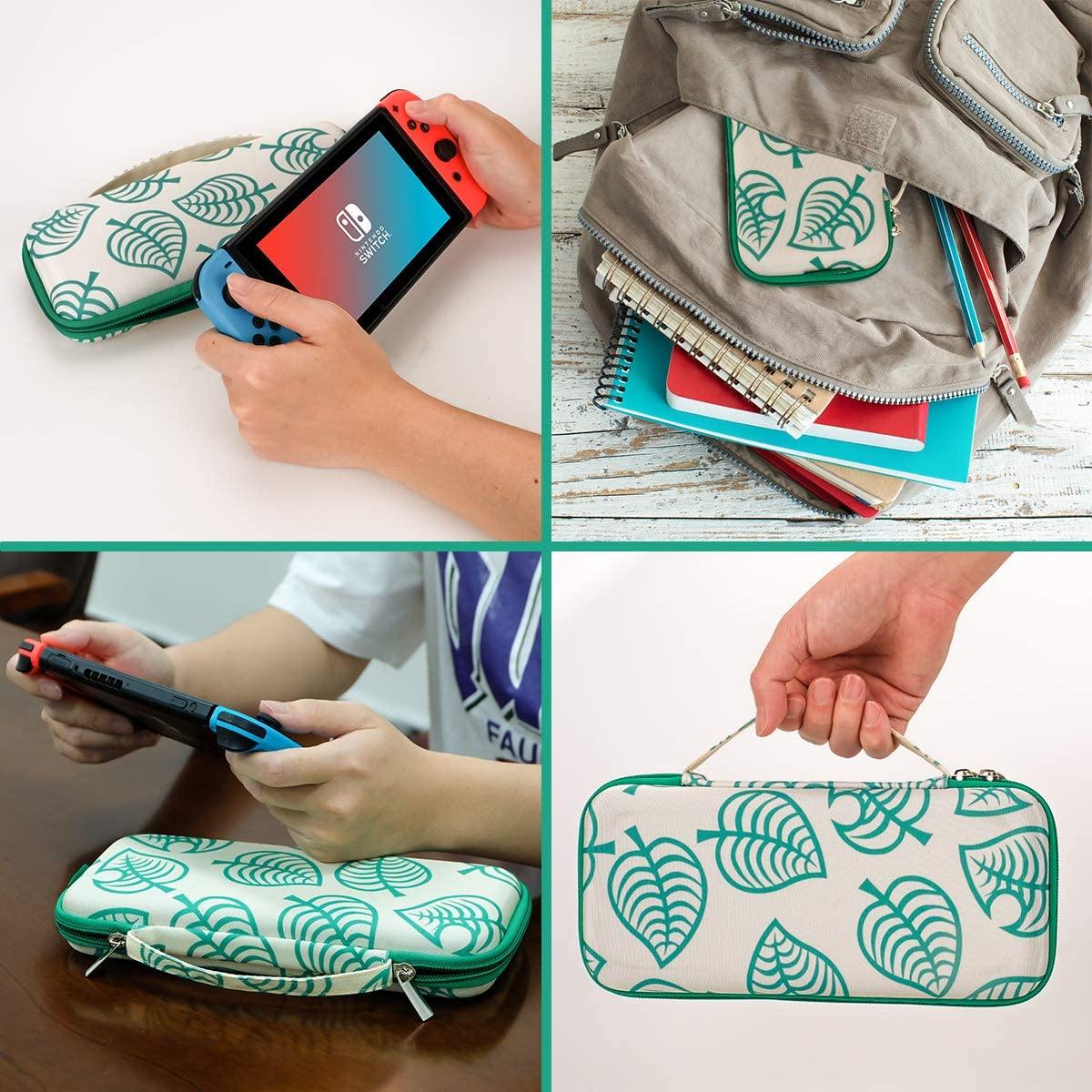 Carrying Case for Nintendo Switch,Travel Carry Cover Hard Shell Storage for Leaf Crossing NS Console and Accessories - JOY2ESpree