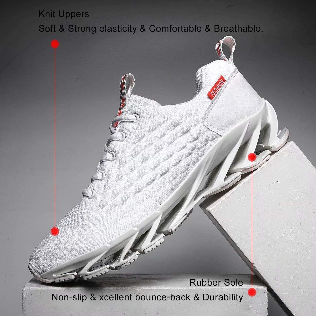 Pozvnn Mens Blade Sneakers Athletic Running Shoes Non Slip Walking Fashion Tennis Shoes