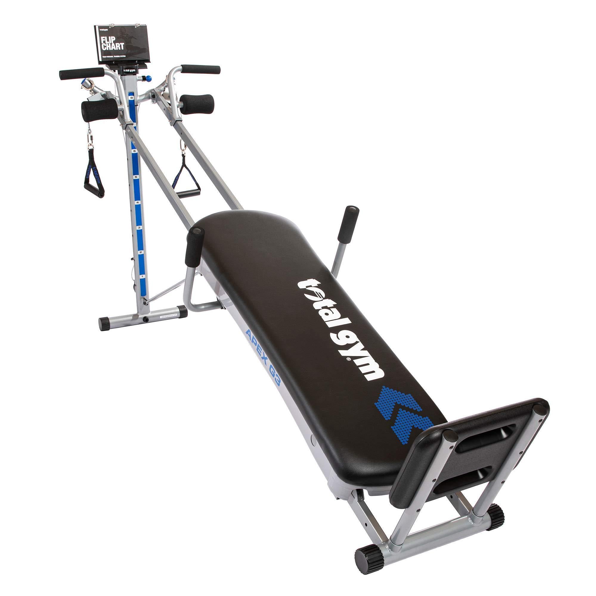 Total Gym APEX Versatile Indoor Home Workout Total Body Strength Training Fitness Equipment with up to 10 Levels of Resistance and Attachments - JOY2ESpree