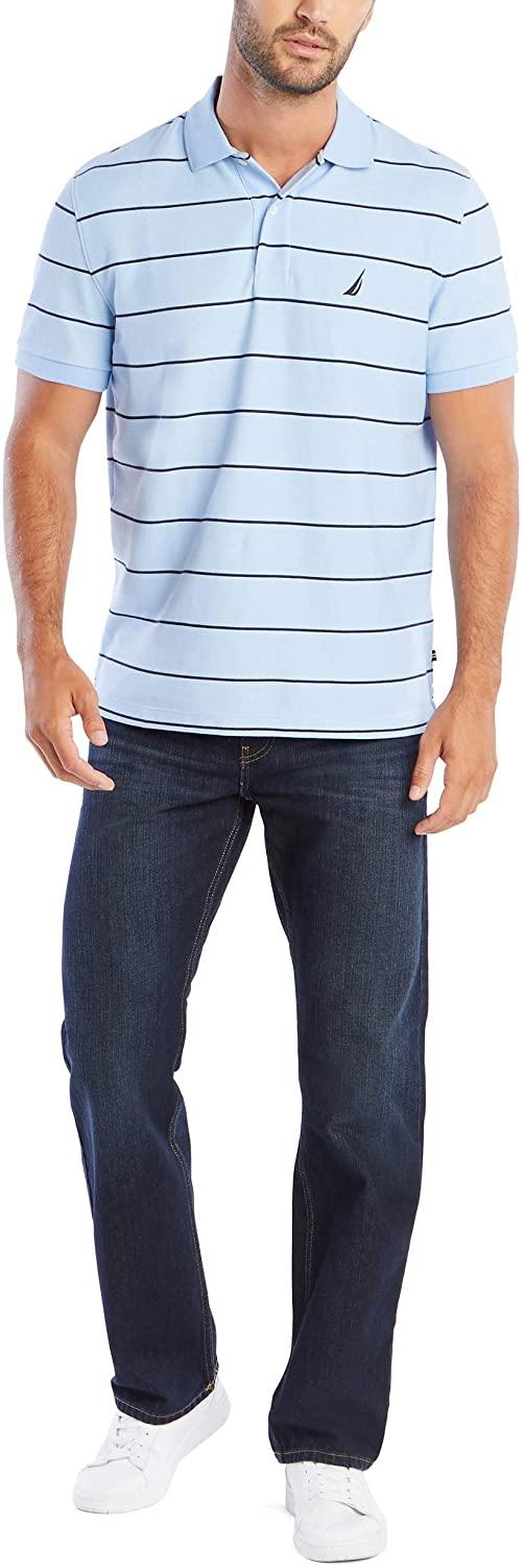 Nautica Men's Classic Short Sleeve Striped Polo T-Shirt - JOY2ESpree