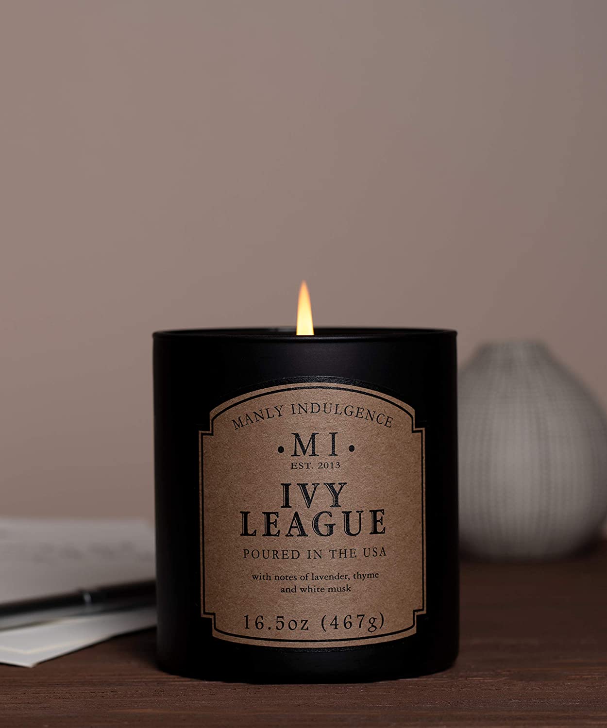 Manly Indulgence Sea Salt & Ginger Scented Jar Candle, 15 Oz, White