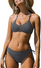 
                        
                          Load image into Gallery viewer, CUPSHE Women's Back Braided Straps Reversible Bottom Strappy Lace Up Bikini Sets
                        
                      