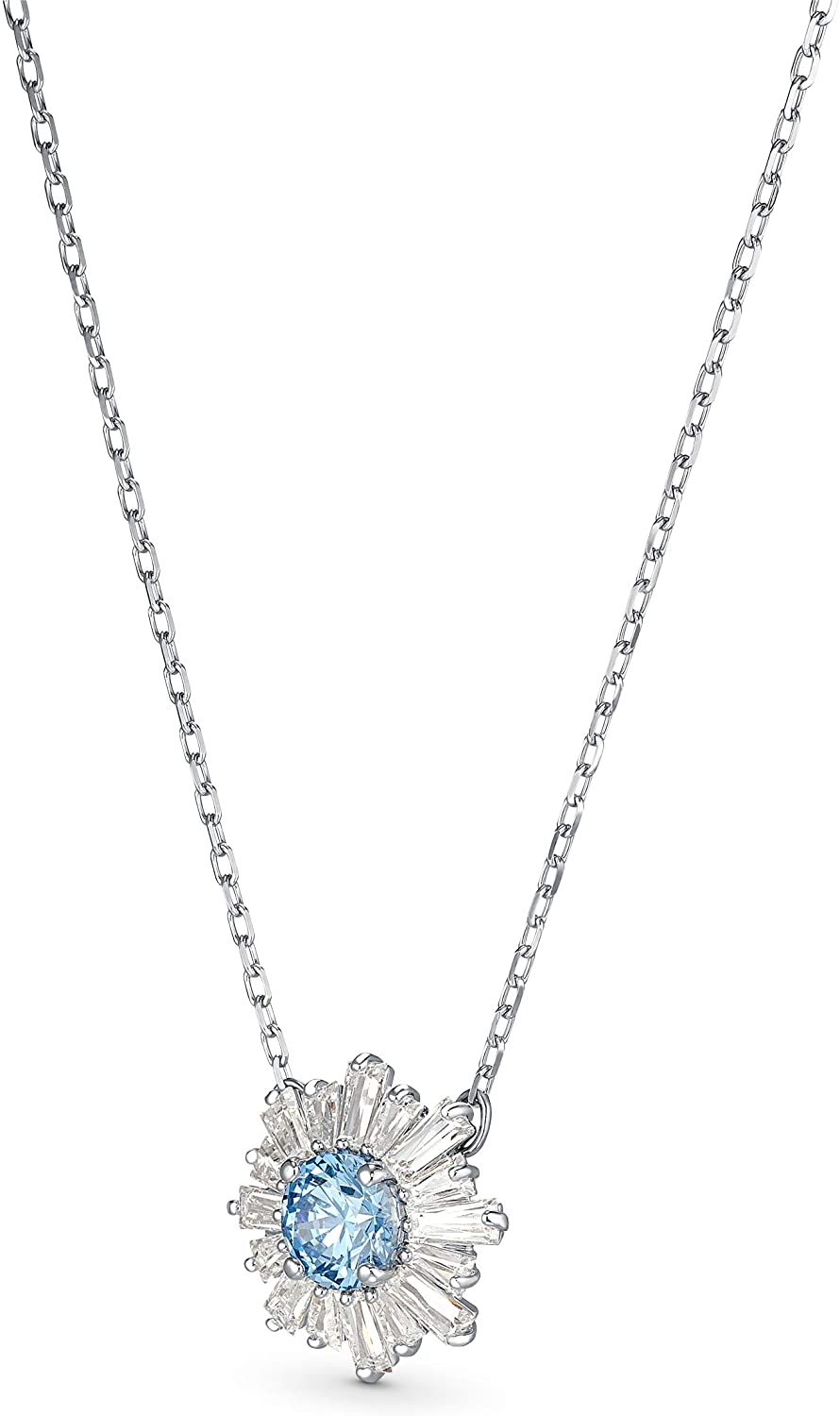 SWAROVSKI Women's Sunshine Jewelry Collection, Rhodium Finish, Blue Crystals, Clear Crystals - JOY2ESpree
