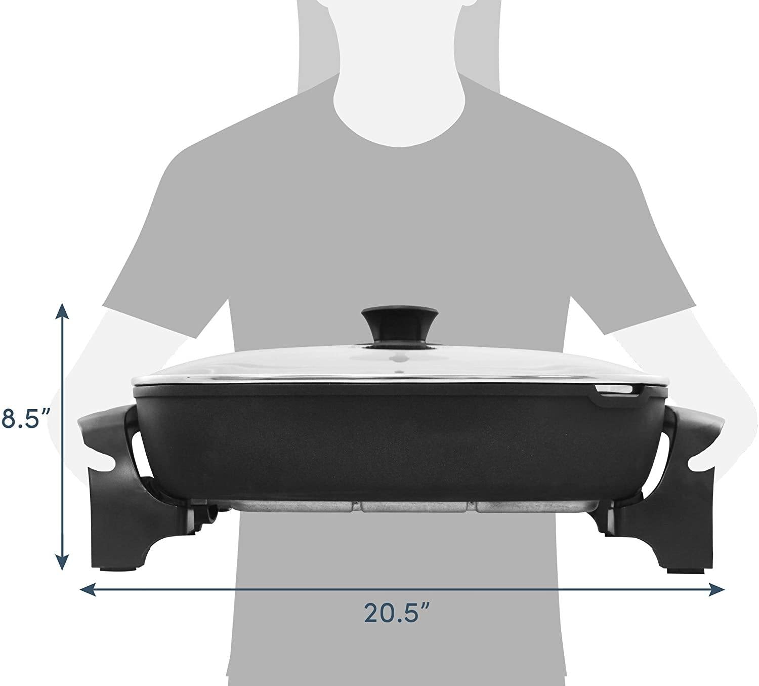 Elite Gourmet EG-6203 PFOA-Free 16"x 3"x3.2" Scratch Resistant - JOY2ESpree