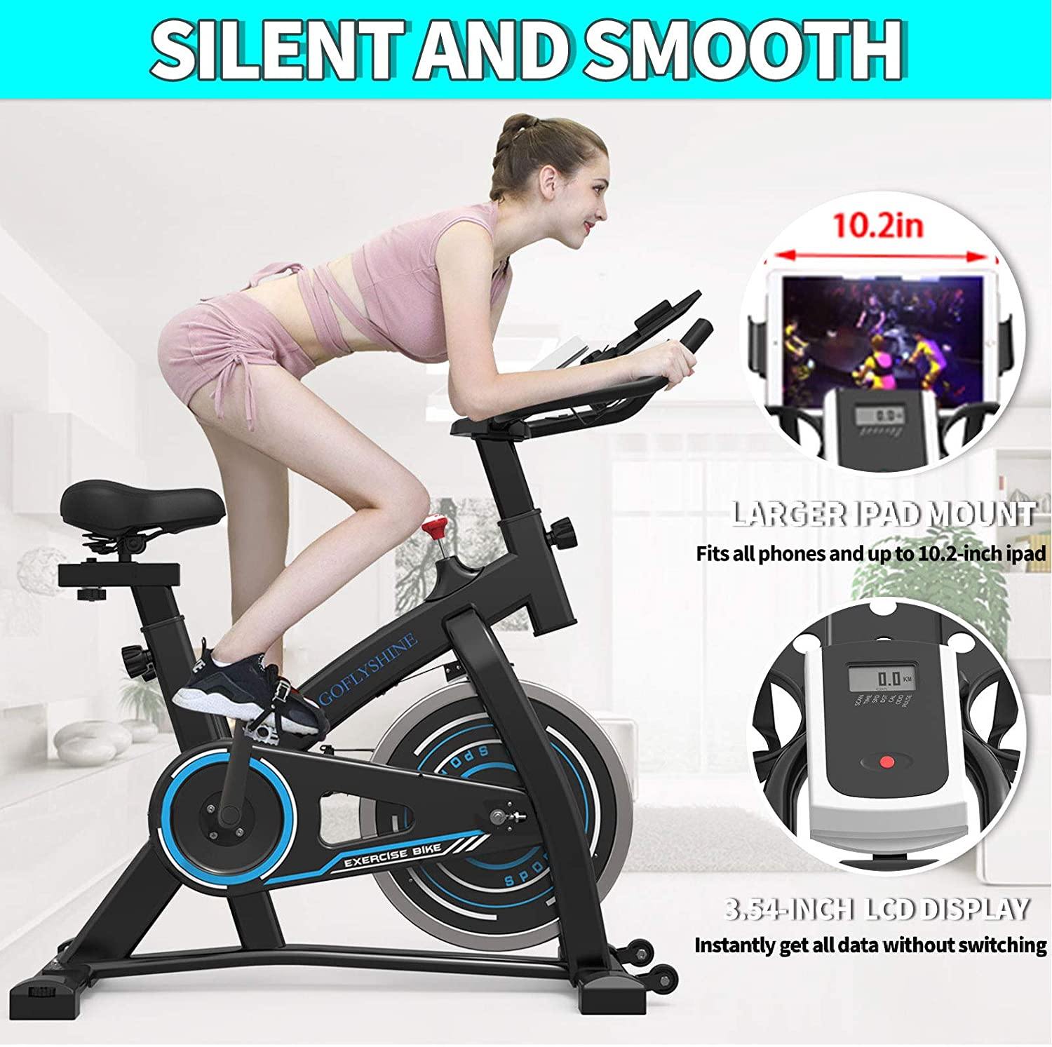 GOFLYSHINE Exercise Bikes Stationary,Exercise Bike for Home Indoor Cycling Bike for Home Cardio Gym,Workout Bike with 35 LBS Flywheel - JOY2ESpree