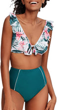 
                        
                          गैलरी व्यूवर में इमेज लोड करें, CUPSHE Women's High Waist Bikini Swimsuit Ruffle Floral Print Two Piece Bathing Suit
                        
                      
