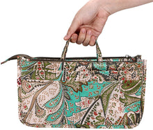 
                        
                          Load image into Gallery viewer, BTSKY New Printing Handbag Organizers Inside Purse Insert-High Capacity 13 Pockets Bag Tote Organizer with Handle Peacock Flower
                        
                      