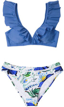 
                        
                          Muat gambar ke penampil Galeri, CUPSHE Women's Orange Floral Bottom Ruffle Hook Closure Bikini Set
                        
                      