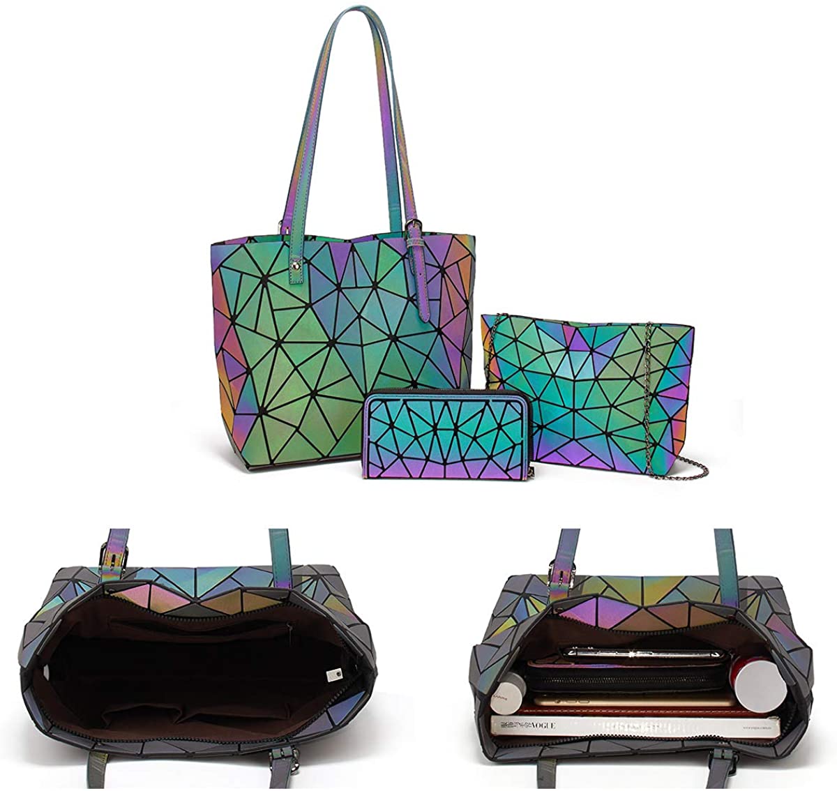 Women Fashion Handbags Wallet Tote Bag Shoulder Bag Top Handle Satchel Purse Set 4pcs