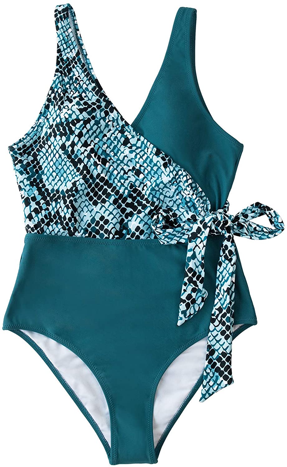 CUPSHE Women's One Piece Swimsuit Knotted Color Block Bathing Suit