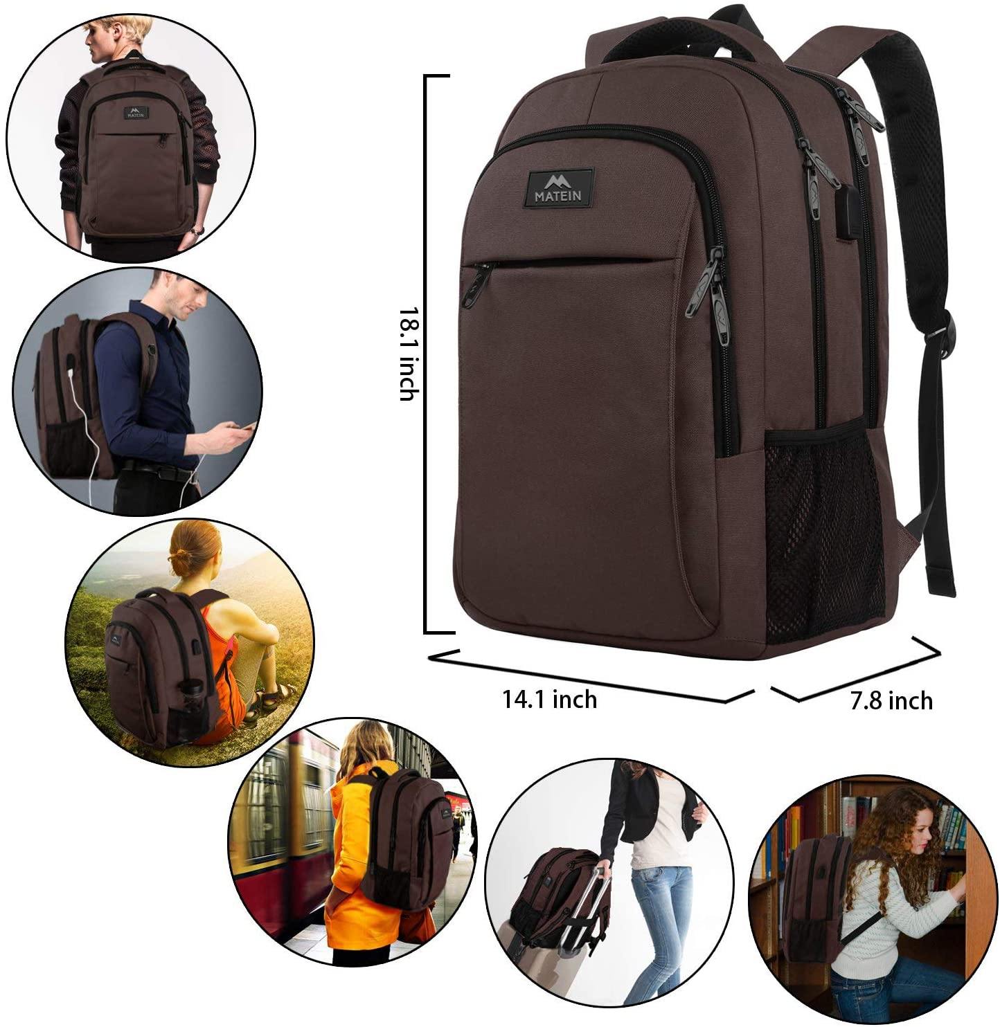 Matein Travel Laptop Backpack, Business Anti Theft Slim Durable Laptops Backpack - JOY2ESpree