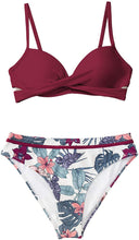 
                        
                          Muat gambar ke penampil Galeri, CUPSHE Women's Wrap Top Floral Bottom Bathing Suit Two Piece Sexy Swimsuit
                        
                      