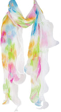 
                        
                          Load image into Gallery viewer, Double Layer Silk scarf, Floral Ruffle Silk Scarf, Summer scarf
                        
                      