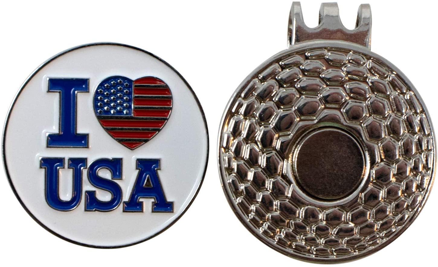 DA VINCI Magnetic Golf Hat Clip with 1 Inch Embossed Patriotic Metal Golf Ball Marker - JOY2ESpree