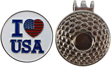 
                        
                          Cargar imagen en el visor de la galería, DA VINCI Magnetic Golf Hat Clip with 1 Inch Embossed Patriotic Metal Golf Ball Marker - JOY2ESpree
                        
                      