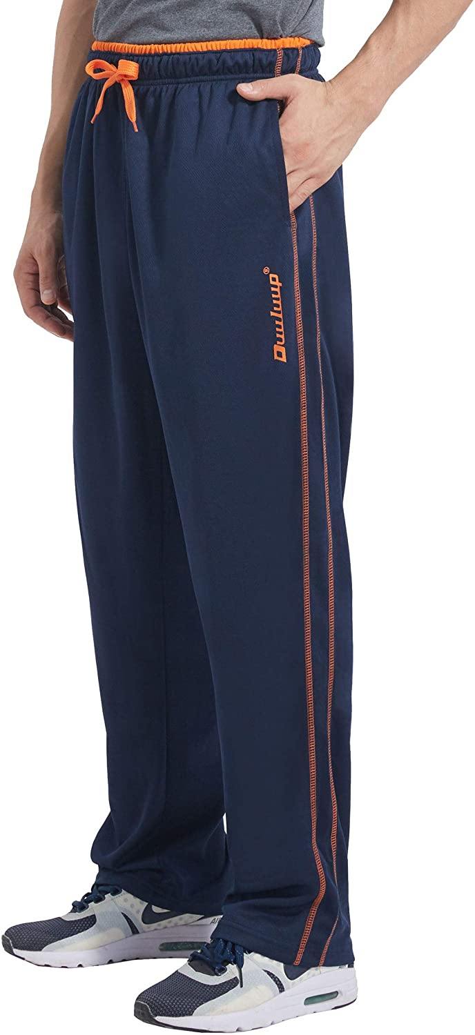 Duuluup Mens Jogger Sweatpants with Pockets Open Bottom Elastic Waist Workout Pants for Training Track Running - JOY2ESpree